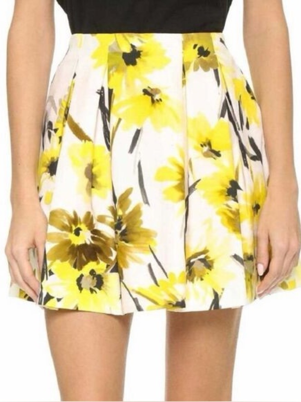Alice + Olivia Connor Cotton-Blend floral mini skirt daisy print - Size 8